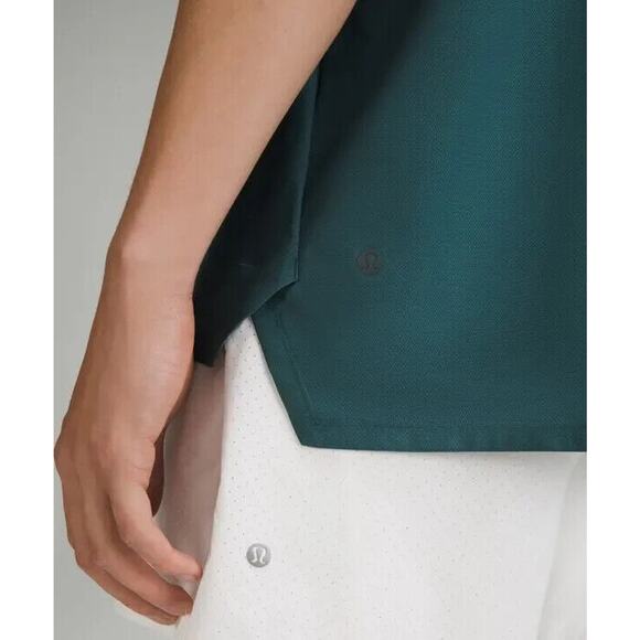 Lululemon Vented Tennis Short Sleeve Shirt Green Jasper 1/4 Quarter Zip Men's XL - Picture 4 of 12